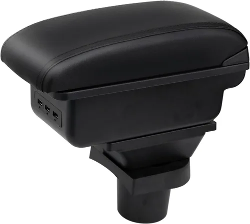 Reposabrazos de Consola para Mini Cooper Coupe R50 R52 R53 R56 R57 R58 F55 F56 F57 Countryman (3 USB, Negro)