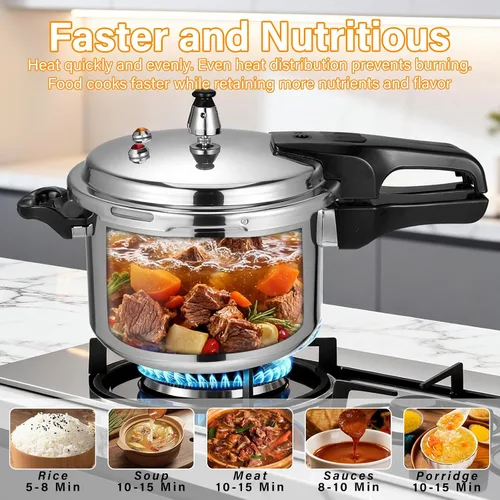 Miniatura 3 de DOITOOL Olla a presión de aluminio de 4.2 cuartos de galón, olla de cocción rápida, compatible con cocinas de inducción y estufas de gas