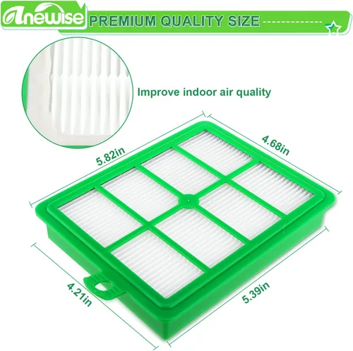 Miniatura 5 de Anewise Filtro Hepa para Electrolux Harmony Oxygen EL4335A H12 EL6985 EL012B EL012W EL6988 EL5010 HF12 HF1 Filtros verticales/recipientes de vacío