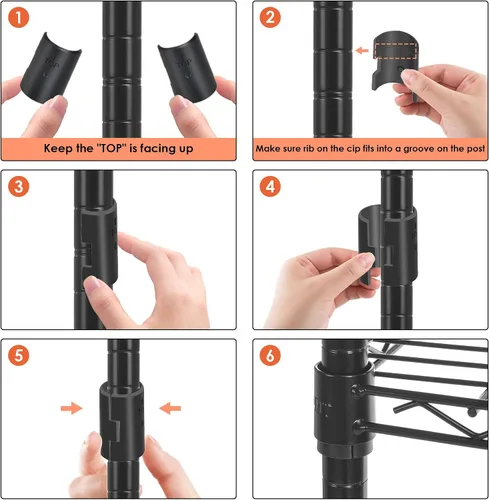 Miniatura 6 de WDT Estantes de almacenamiento de 3 niveles, estantes de metal resistente, estante ajustable con ruedas para el hogar, oficina, garaje, cocina