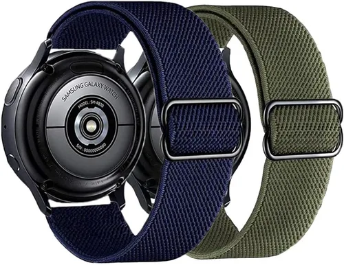 Miniatura 11 de Paquete de 2 correas de nailon para reloj inteligente compatibles con Samsung Galaxy Watch 7/6/5/4 1.732 in 1.575 in/Galaxy Watch FE/Watch 6 4