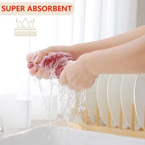 Miniatura 3 de Homaxy - Trapos de cocina 100% de algodón con tejido de punto gofre, ultrasuaves, absorbentes, de secado rápido, 13 x 28 pulgadas, paquete de 4