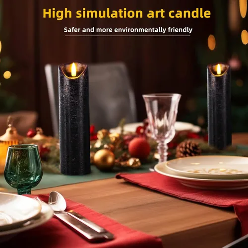 Miniatura 5 de Hausware Juego de 9 velas sin llama que funcionan con pilas, velas eléctricas parpadeantes de cera real con temporizador de control remoto