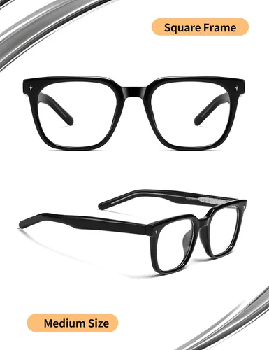 Miniatura 4 de Overzied - Gafas cuadradas de luz azul para mujer y hombre, antideslumbrante, reducen la fatiga ocular para juegos, computadora, pantalla