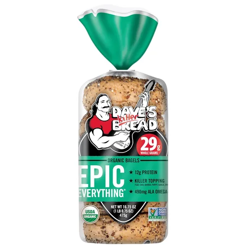 Dave's Killer Bread Bagels Épicos Todo en Uno, Bagels Orgánicos, 26g de Granos Enteros por Bagel, Paquete de 5