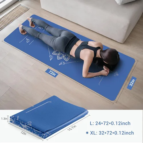 Miniatura 5 de Avoalre Esterilla de yoga plegable – Tapete de ejercicio antideslizante texturizado – Tapete de yoga ligero de viaje con bolsa de transporte