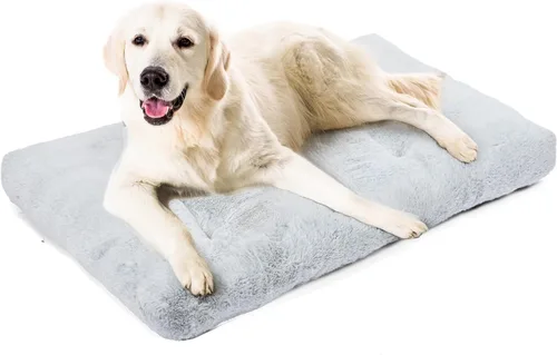 Amazon Basics Cama grande para perro para jaula, colchón grande lavable para perro para perrera, antideslizante, 42x28x4 pulgadas