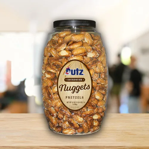 Miniatura 5 de UTZ Pretzels duros de masa madre rotos a la antigua, barril de 64 onzas, torsión clásica de nudo de pretzel grande y grueso, pretzel crujiente