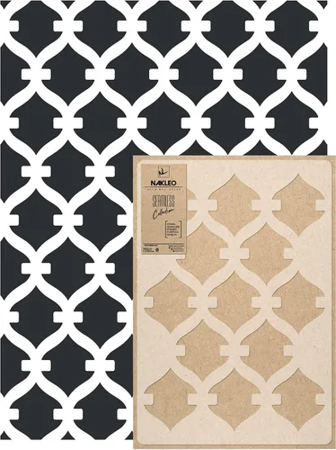 Miniatura 7 de NAKLEO Plantilla de pintura de pared de tamaño grande, 23.2 x 37.4 pulgadas, plantilla de plástico reutilizable marroquí Agadir, papel tapiz