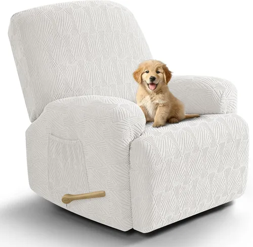 Miniatura 24 de VANSOFY Fundas para sillas reclinables, 4 piezas, elásticas, de tela jacquard, suave funda para silla reclinable, protector de muebles con parte