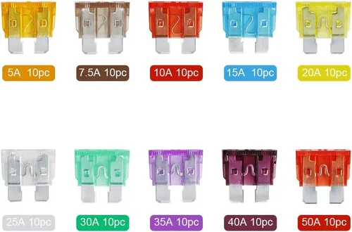 Miniatura 2 de AHL - fusibles de cuchilla para auto, moticicleta, camión, caja surtida, 5A 7.5A 10A 15A 20A 25A 30A 35A 40A 50A, 100