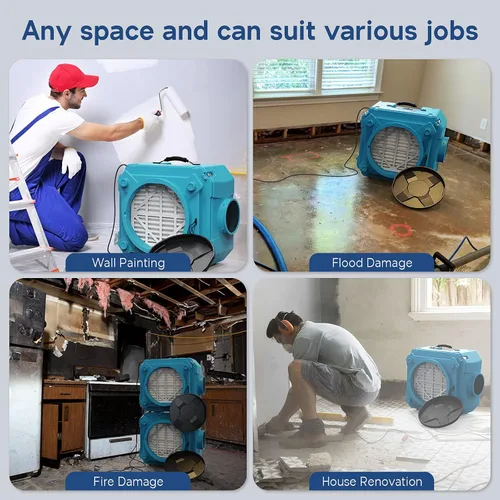 Miniatura 5 de AlorAir CleanShield HEPA 550 - Sistema de filtro HEPA de depurador de aire comercial resistente, cable de alimentación de 25 pies con extremo Azul
