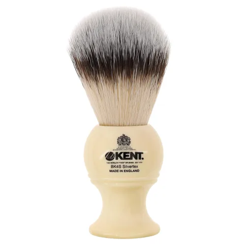 Miniatura 9 de Kent BLK4S - Brocha de afeitar con cerdas sintéticas de texto plateado ultra suaves y mango de resina negra para usar con crema de afeitar o jabón