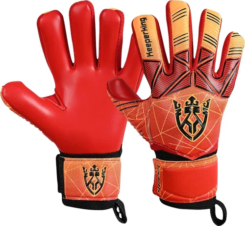 Miniatura 7 de Keeperking - Guantes de portero de fútbol para niños, jóvenes y adultos, palmas de agarre fuerte de látex con espinas removibles para la protección