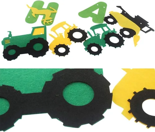 Miniatura 3 de Juego de pancartas de cumpleaños de tractor verde con guirnalda de tractor para decoración de fiestas de cumpleaños con temática de tractor