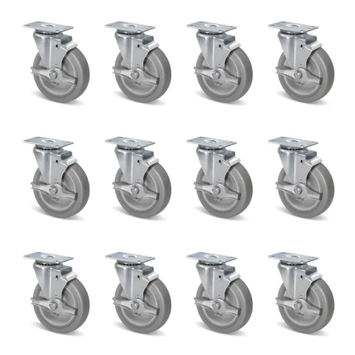 Miniatura 50 de Ruedas de Carretilla Ninoso, Juego de 4 Ruedas Industriales de Alta Resistencia de 4" con Capacidad de Carga de 1200 Libras, Ruedas para Carro