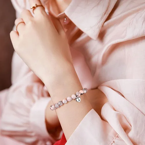 Miniatura 3 de M MOOHAM Natural Stone Initial Bracelets for Girls, Gifts for DaughterGranddaughterDaughter in LawSisterSister in LawFriend - Christmas Birthday