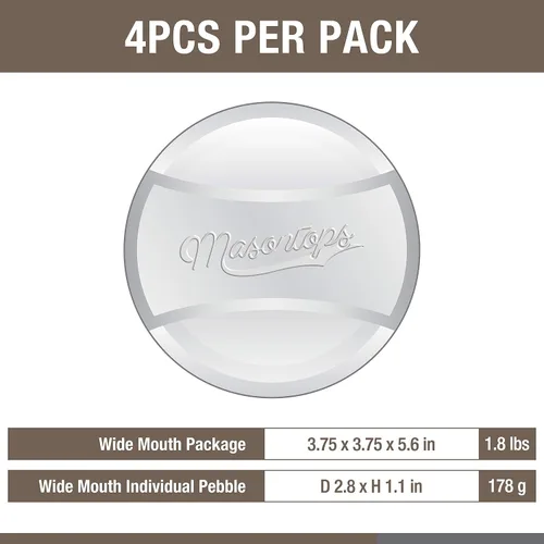 Miniatura 8 de Masontops Pickle Pebble Glass Infinity Pesas para fermentar – Juego de pesas para decapado – Combo ancho/regular
