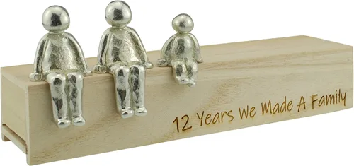 Idea para el 12º aniversario – 12 años que hicimos un adorno de metal familiar – Elige tu combinación familiar (1 niño)
