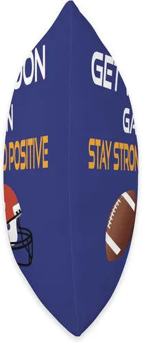 Miniatura 2 de DesignsByKelley Best Wishes Fast Recovery Gifts Get Well Soon Football Gifts - Almohada para niños y adolescentes, 16.0 x 16.0 in, multicolor