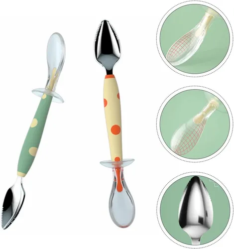 Miniatura 2 de Toddmomy Cucharas de pomelo medio dentado cítrico cucharas de postre vintage cucharas de postre cuchara dentada vajilla de comida para bebés