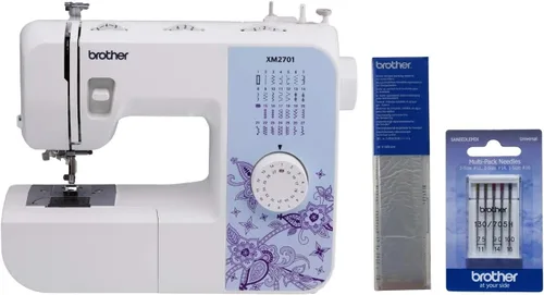 Miniatura 9 de Máquina de coser Brother XM2701 liviana, con todas las funciones, con 27 puntos, función automática para hacer ojales en 1 paso, 6 pies de costura