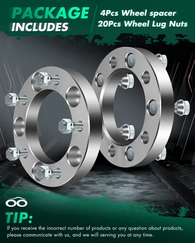 Miniatura 2 de SCITOO 4 espaciadores de rueda de 1 pulgada, 5 x 5.5 de diámetro, pernos de 4.252 in, adaptadores de espaciadores de rueda de 1/2 5 lengüetas