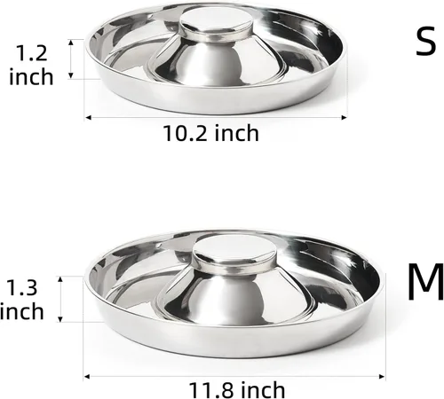 Miniatura 6 de Paquete de 2 cuencos de acero inoxidable para cachorros, comedero para múltiples mascotas, comida para perros y agua, destete de alimentación
