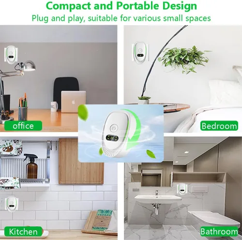 Miniatura 5 de Purificador de aire enchufable para el hogar, portátil con tecnología de iones negativos, funcionamiento silencioso para dormitorio, oficina