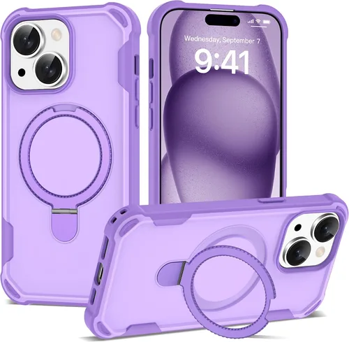 Miniatura 68 de Funda compatible con iPhone 12 y 12 Pro de 6.1 pulgadas con soporte de anillo magnético [protección militar contra caídas] [compatible con MagSafe]