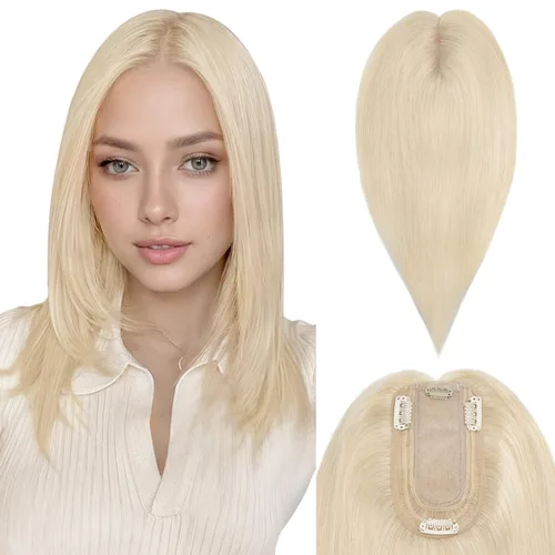 Miniatura 17 de Benehair Peluca de cabello con clip con flequillo, peluca secreta de cabello 100% humano, postizo superior con flecos, peluca de repuesto