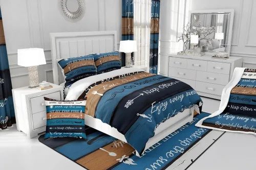 Miniatura 6 de Manfei Lake Rules - Sábana bajera ajustable tamaño individual, juego de ropa de cama de madera de casa de lago, 2 piezas para decoración