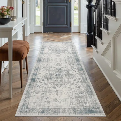 Miniatura 64 de Rugxara Alfombra de entrada lavable de 3 x 5, alfombras de pasillo bohemias antideslizantes para pasillo, entrada, cocina, baño, cuarto