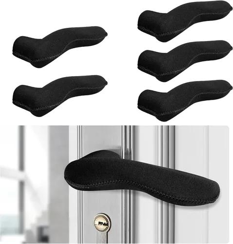 5 fundas para manijas de puerta, protectores de pomo antiquemaduras y anticongelante, cojín de goma de neopreno elástico para manijas de frío/calor,
