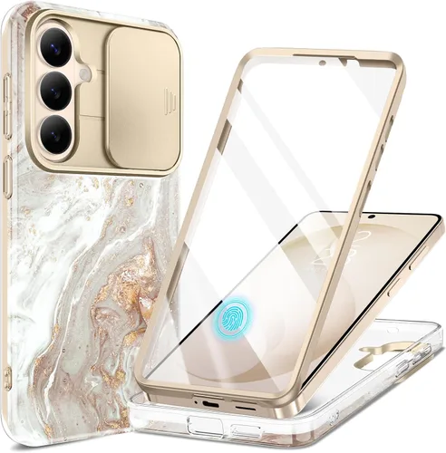 GVIEWIN Funda para Samsung Galaxy S26 Plus, [cubierta deslizante para cámara y protector de pantalla integrado] [grado militar a prueba de golpes]