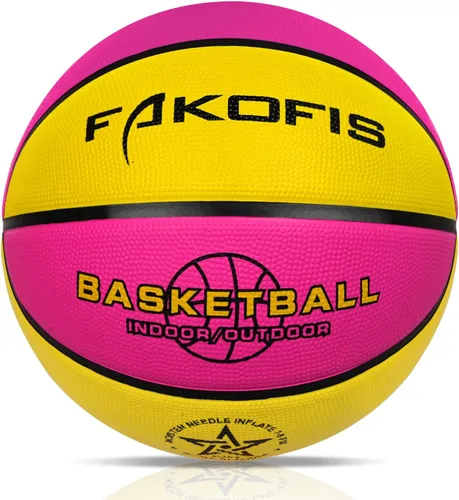 Miniatura 9 de Baloncesto para niños y niñas de 3/5 (22 pulgadas/27.5 pulgadas), baloncesto de goma de alta calidad para interiores y exteriores, para niños y azul