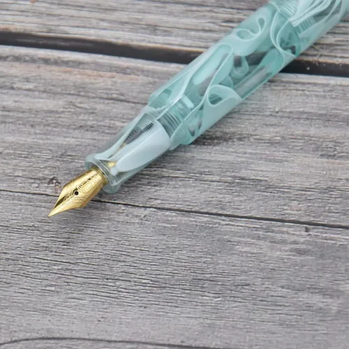 Miniatura 5 de Mini pluma estilográfica acrílica de resina fina pluma de bolsillo de viaje, juego de estuche para bolígrafo de escritura, llenado de botellas