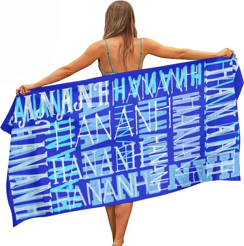 Miniatura 19 de Toalla de playa con nombre personalizado para adultos, niños, toalla de playa súper suave de secado rápido para niñas y niños, toalla de playa