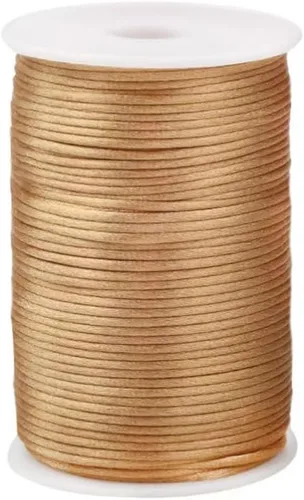 Miniatura 59 de 2.0mm Hilo de Cordón de Seda de Nylon para Cuentas de Macramé, Pulseras, Nudos Chinos, Collares, Joyería 109 Yardas (Verde Oscuro)
