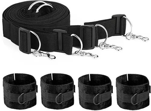 Miniatura 2 de Lazos sexuales para tobillos y muñecas para adultos, correas de cama tamaño King para colchón, cuerda de servidumbre y cuerda, pulseras sexuales