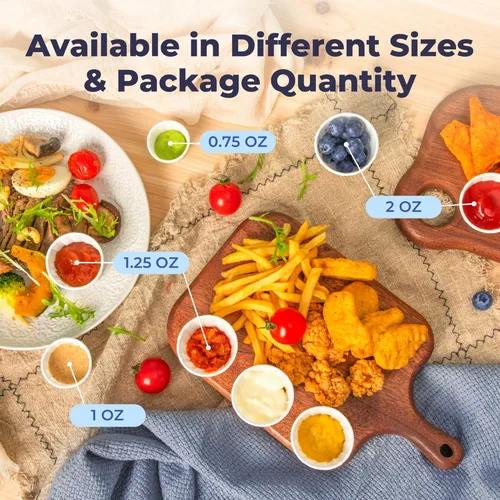 Miniatura 7 de Fit Meal Prep [Paquete de 500] Vasos de papel tratado de 0.75 onzas para porciones de soufflé para muestras de condimentos para medir gelatina shots