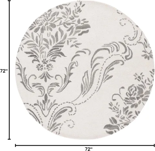 Miniatura 2 de SAFAVIEH Jardin Collection - Alfombra redonda de 6 pies, color marfil y gris, lana hecha a mano, ideal para zonas de alto tráfico en sala de estar