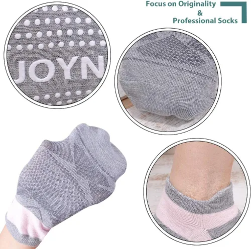 Miniatura 3 de JOYNÉE Calcetines de yoga antideslizantes para mujer con agarres ideales para pilates barras bailes hospitales fitness 3 pares