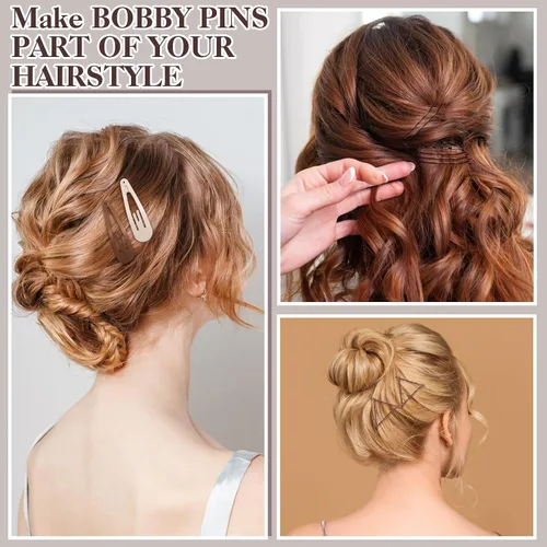 Miniatura 7 de Kit de 368 piezas de accesorios para el cabello de baile, pasadores de pelo marrones para mujeres, bandas de goma, pinzas para el cabello, redes