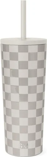 Simple Modern - Vaso aislado con tapa y pajita | Botella de agua reutilizable de acero inoxidable taza de café helado, taza de viaje, regalos para