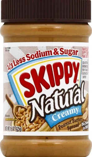 Skippy Mantequilla de maní natural, 1/3 menos sodio y azúcar, 15 oz