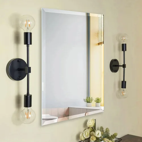Miniatura 11 de Espejo de borde biselado de 20x28 pulgadas sin marco, rectangular para pared de baño, a prueba de explosiones y roturas, espejo de tocador