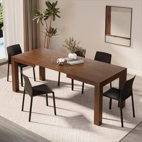 Mobili Fiver, Iacopo - Mesa de comedor extensible, nogal, fabricada en Italia Canaletto Nogal