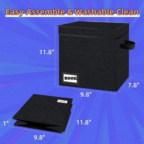 Miniatura 4 de Caja Corta de Almacenamiento de Cómics, 11.8" X 9.8" X 7.8", Contiene 100-120 Libros de Colección, Contenedor Resistente para Colección de Cómics