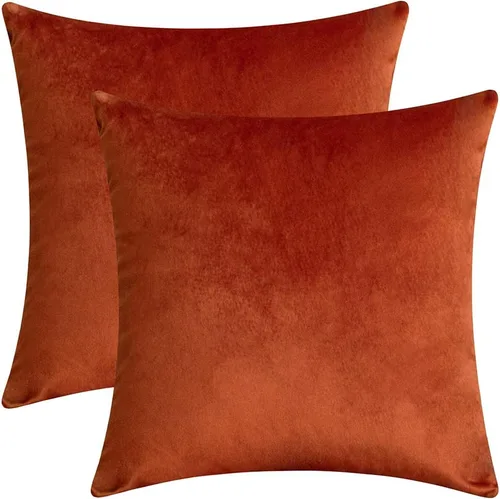 Miniatura 20 de Juego de 2 fundas de almohada de terciopelo para sofá y cama, 18 x 18 pulgadas, color malva